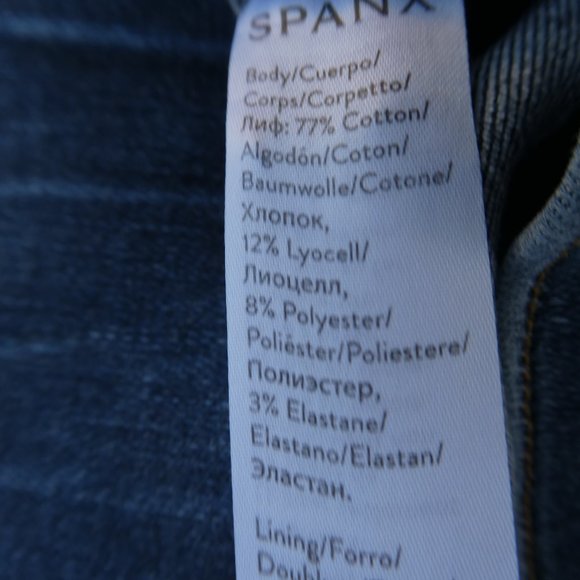 Spanx Demin  Distressed High Rise Elastic Waist Jeggings Released Hem Shaping S - Picture 8 of 9